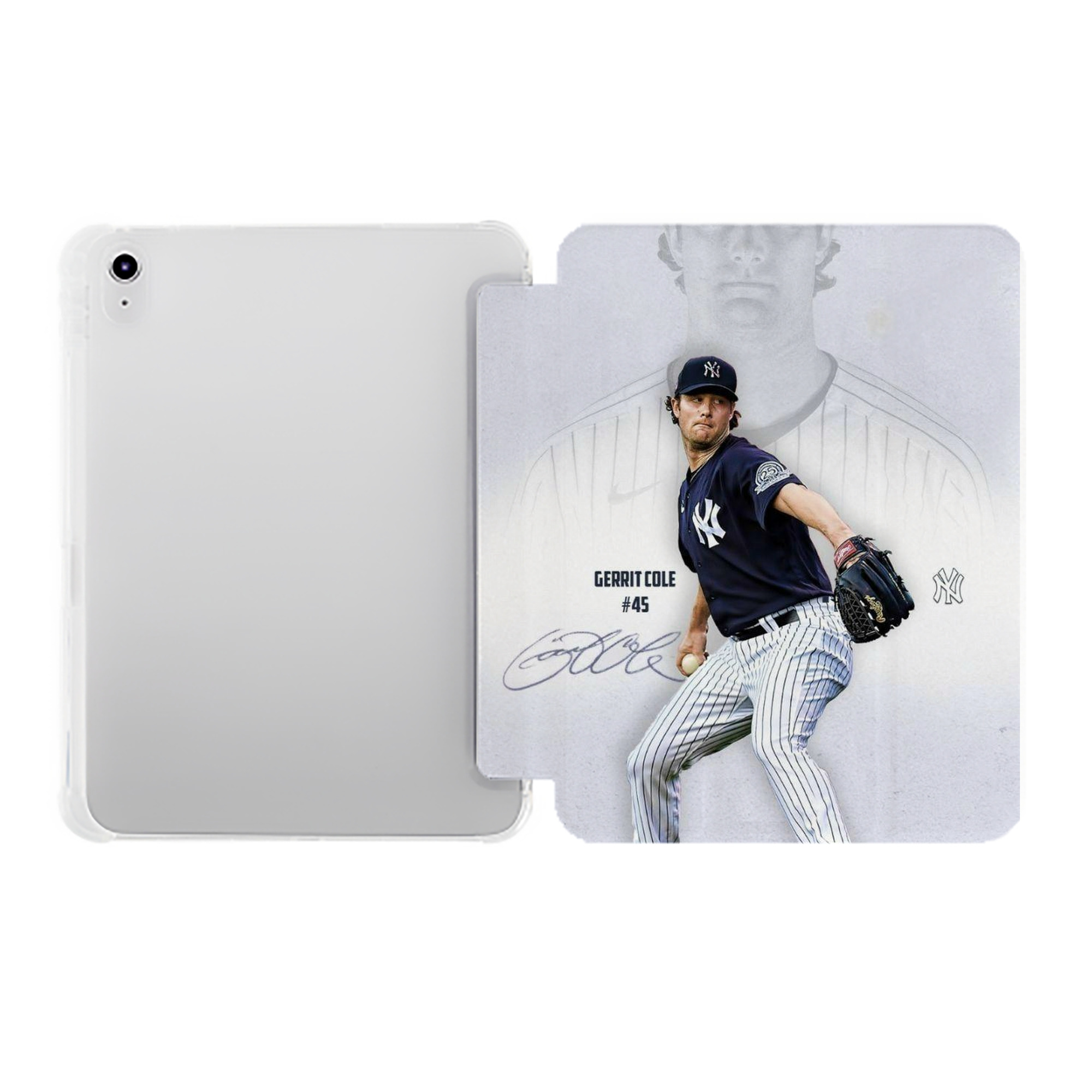 Gerrit Cole 17 Premium Tri-Fold PU Leather & Silicone IPad Case With Pencil Slot – Fits 9.5,10.5,10.9 – Adjustable Stand, Slim, Protective